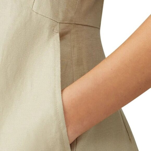 NWT Club Monaco khaki green wide leg jumpsuit 4 - Picture 7 of 13